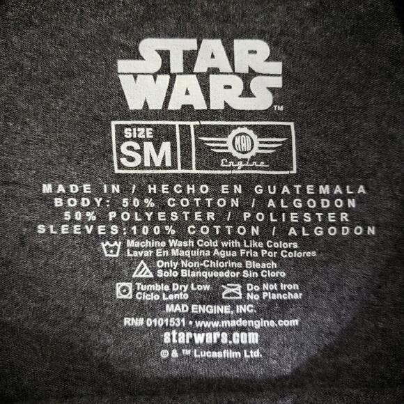 Star Wars Mens T Shirt Sz Small The Force Awakens Graphic Long Sleeve Crew Neck - Picture 5 of 5